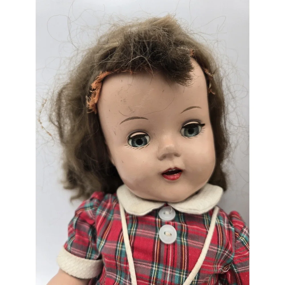 2 Vintage Hard Plastic Dolls TLC Or Creepy Halloween Decor Raving Beauty AS-IS